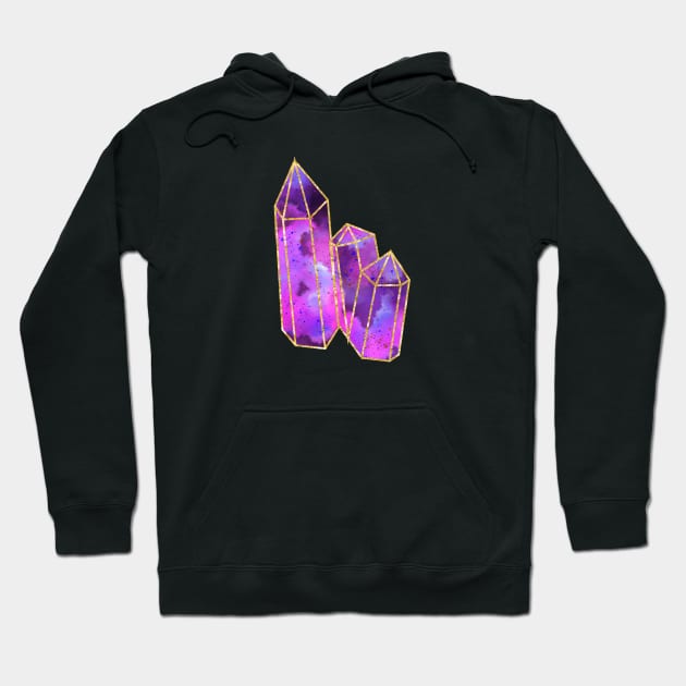 Purple Quartz Crystals Hoodie by Erinnn48